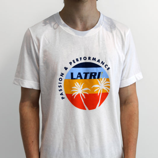Unisex LA Tri Club T-Shirt in White/Orange